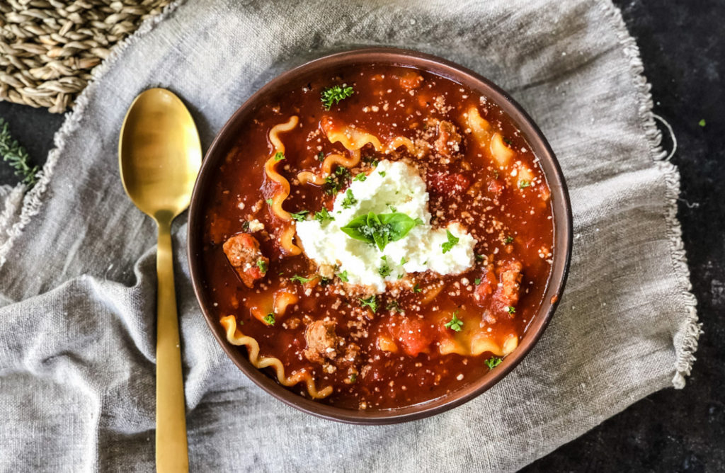 one pot turkey lasagna soup