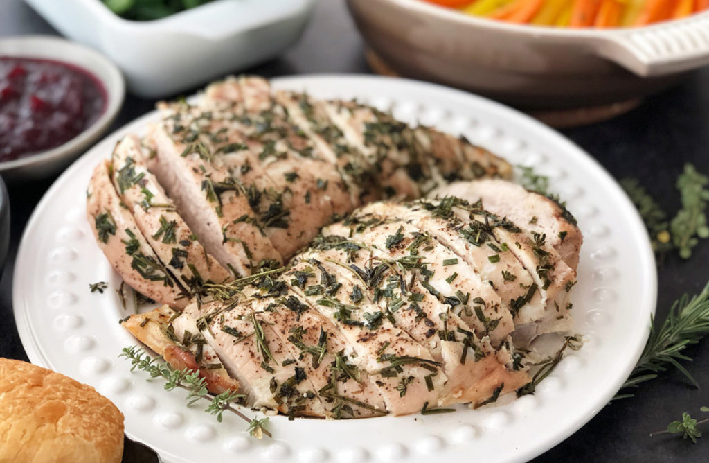 slow roasted herb marinated turkey breast