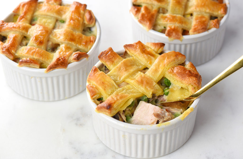 mini puff pastry turkey pot pies