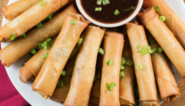 Turkey Spring Rolls with Cranberry Dipping Sauce